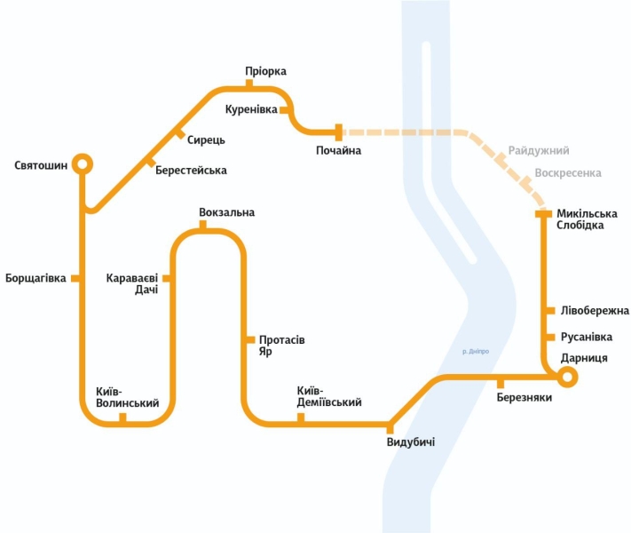 У Києві міська електричка змінює режим роботи: графік та схема руху