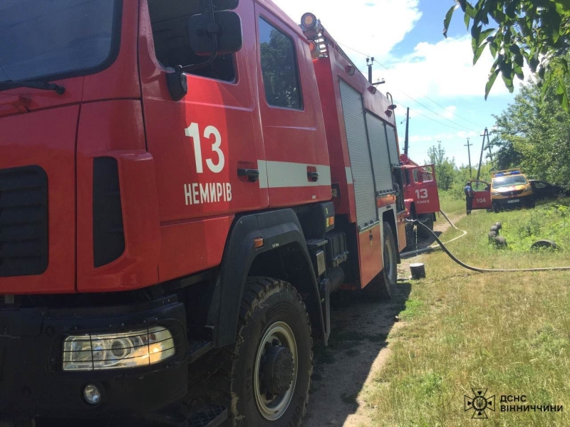 На Вінниччині чоловік отримав опіки під час пожежі