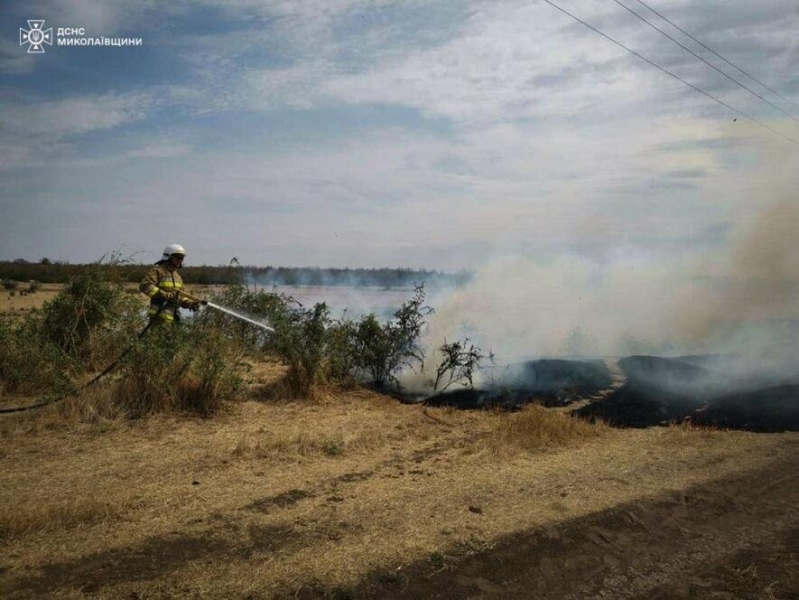 На Миколаївщині дощова погода вчора дещо послабила ситуацію з пожежами, - ФОТО