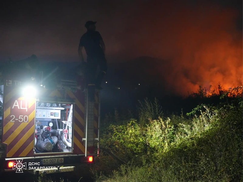 На Ужгородщині 20 рятувальників 8 годин гасили пожежу