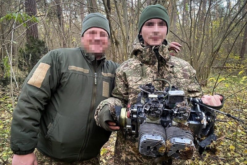 Нацгвардійці показали ворожий дрон, який збили з кулемета над Києвом