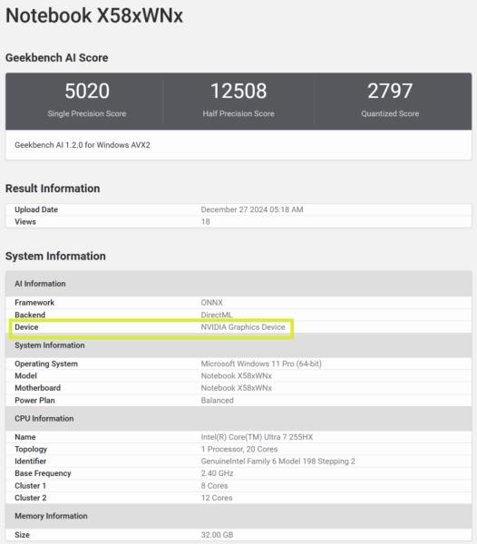 Характеристики і тести ноутбука Clevo з NVIDIA RTX 50xx, 192 ГБ DDR5 та Intel Core Ultra 200HX